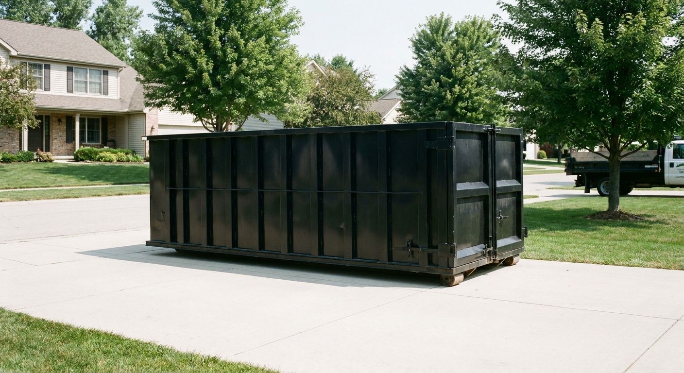 Roll-off dumpster rental on a residential driveway in Bear, DE